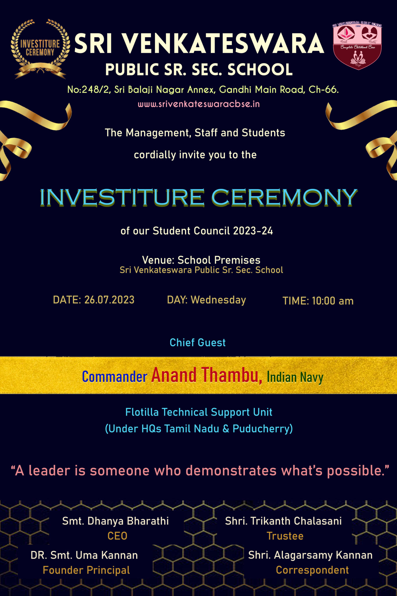 SVPS Investiture Ceremony – Sri Venkateswara Group Of Schools